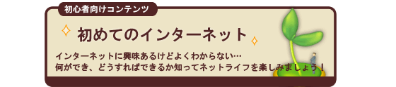 初心者向けコンテンツ、初めてのインターネット